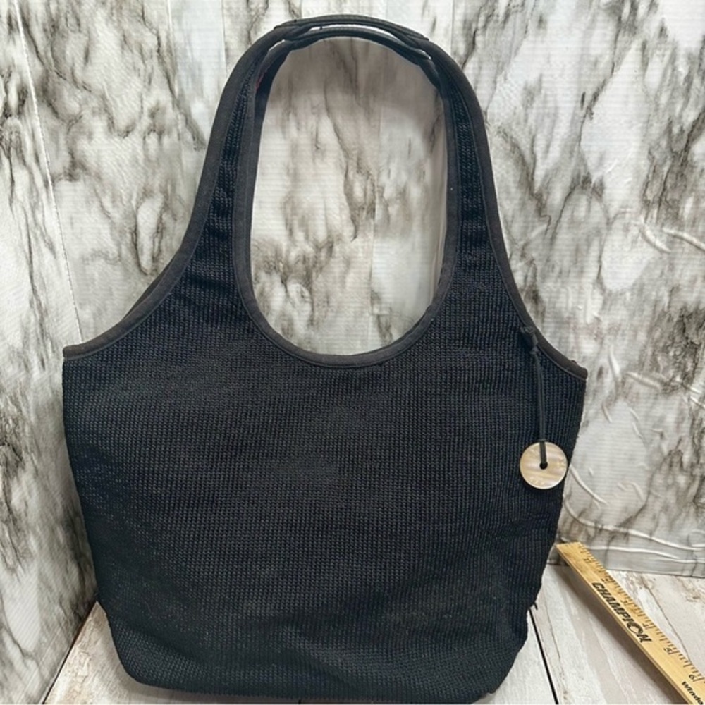 The Sak Large Black Knit Hobo Purse Tote Bag Carry All Everyday Slouchy